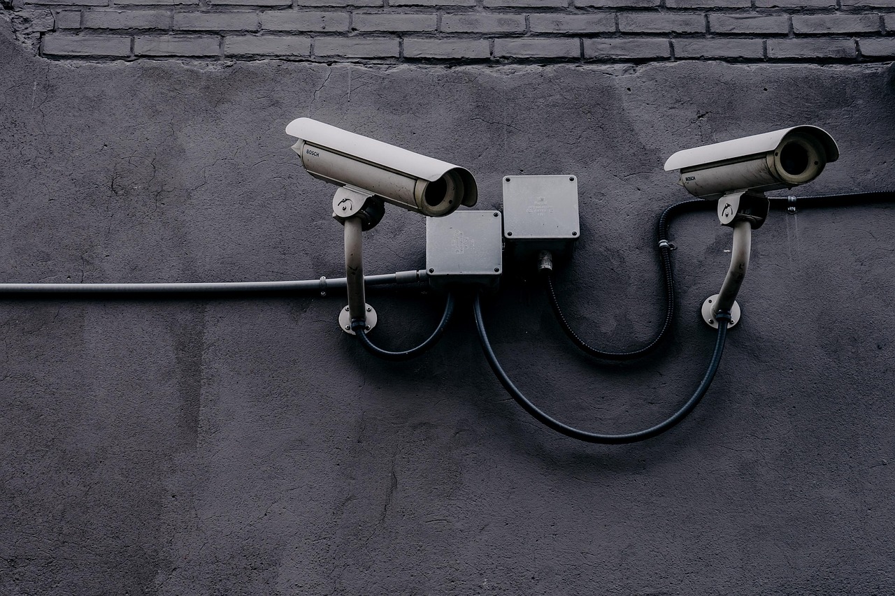 CCTV cameras installed on a building wall